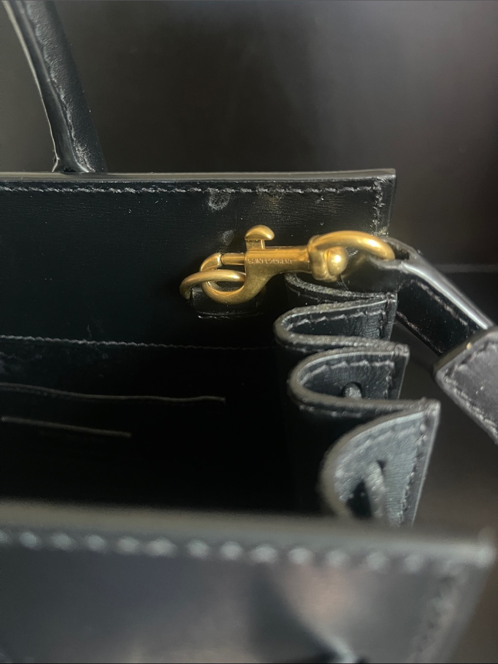 Saint Laurent Black Leather and Natural Rattan Classic Sac De Jour Nano Tote - Picture 15 of 16